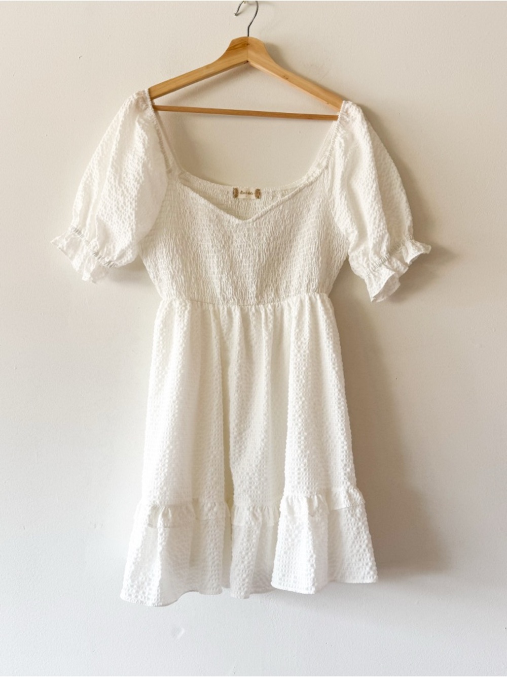 Altar’d State Textured Puff Sleeve Mini Dress Size L
